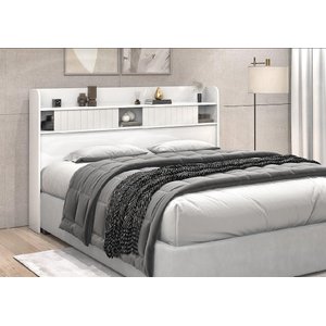 Cabeceira Casal Box 100 % Mdf com Prateleiras Nichos