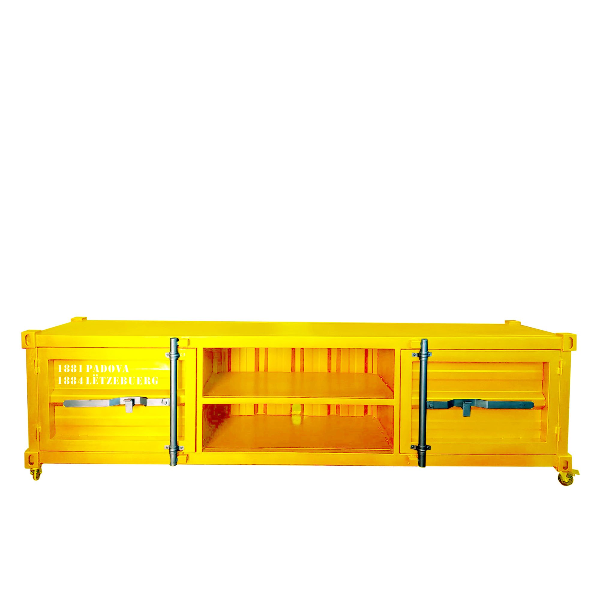 Rack para Tv Container Newark - Estilo Industrial em Ferro 1m50 Seu Bento Mobilia Amarelo 150cm L - 5