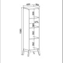 Ver imagem 4 de Cristaleira 1 Porta Vidro Pés Madeira Cinamomo e Preto 158cm Genialflex Bege