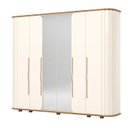 Ver imagem 3 de Guarda-Roupa Casal Premium Cantos Arredondados com Ripado 6 Portas com Amortecimento 6 Gavetas com U Off White/Nature
