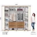 Ver imagem 4 de Guarda-Roupa Casal Premium Cantos Arredondados com Ripado 6 Portas com Amortecimento 6 Gavetas com U Off White/Nature
