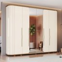 Ver imagem 1 de Guarda-roupa Casal Premium Cantos Arredondados com Ripado 6 Portas com Amortecimento 6 Gavetas com U