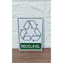 Placa Adesiva Sinalização Lixo Reciclavel 15x20 Cm Adesivo - 3