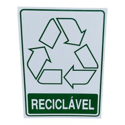 Placa Adesiva Sinalização Lixo Reciclavel 15x20 Cm Adesivo - 1