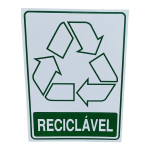 Placa Adesiva Sinalização Lixo Reciclavel 15x20 Cm Adesivo