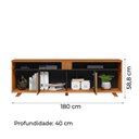 Ver imagem 4 de Rack Bancada Para Tv Até 70 Polegadas 1,80M Nt 1290 Preto / Freijó Fre Pre