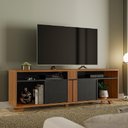 Ver imagem 1 de Rack Bancada Para Tv Até 70 Polegadas 1,80M Nt 1290 Preto / Freijó Fre Pre