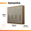 Ver imagem 5 de Guarda Roupas Casal 8 Portas 4 Gavetas Turim Luciane