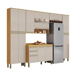 Cozinha Completa Modulada 300cm 5 Peças com Tampo 100% Mdf Itália Espresso Móveis - 2