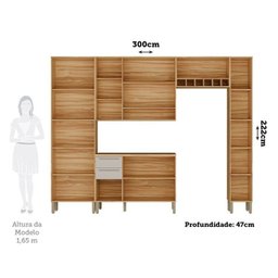 Cozinha Completa Modulada 300cm 5 Peças com Tampo 100% Mdf Itália Espresso Móveis - 4