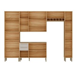 Cozinha Completa Modulada 300cm 5 Peças com Tampo 100% Mdf Itália Espresso Móveis - 3
