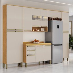 Cozinha Completa Modulada 300cm 5 Peças com Tampo 100% Mdf Itália Espresso Móveis - 1