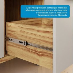 Cozinha Completa Modulada 300cm 5 Peças com Tampo 100% Mdf Itália Espresso Móveis - 8