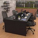 Ver imagem 4 de Conjunto Estação de Trabalho 4 Lugares com 4 Cadeiras Escritório Mesa 120x60cm