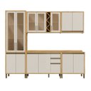 Ver imagem 3 de Armário de Cozinha Completa Modulada 5 Peças 13 Portas com Tampo 270cm 100% MDF Barbados Espresso Móveis Bege/Amêndoa/Off White