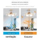 Ver imagem 6 de Ventilador de Teto Retrátil com Som e Bluetooth