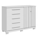 Ver imagem 2 de Cômoda 2 Portas 5 Gavetas com Sapateira 100% MDF 136cm Gérbera Espresso Móveis Branco