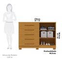 Ver imagem 4 de Cômoda 2 Portas 5 Gavetas com Sapateira 100% MDF 136cm Gérbera Espresso Móveis Bege/Cinamomo