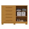 Cômoda 136cm 2 Portas e 5 Gavetas com Sapateira 100% Mdf Gérbera - 3
