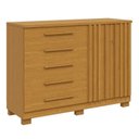 Ver imagem 2 de Cômoda 2 Portas 5 Gavetas com Sapateira 100% MDF 136cm Gérbera Espresso Móveis Bege/Cinamomo