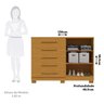 Cômoda 136cm 2 Portas e 5 Gavetas com Sapateira 100% Mdf Gérbera - 4