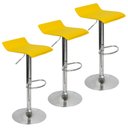 Ver imagem 1 de Kit 3 Banquetas Toquio Wave Belo Horizonte Recouro Giratória C/ Regulagem Amarela