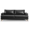 Sofá 200cm 3 Lugares Pés Curvos Santi Sintético D05 Preto - Mpozenato - 1