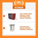 Ver imagem 2 de Forno Turbo Convec. Preto e Vermelho FCSB4E 220V + Bancada MES-004 - Venâncio