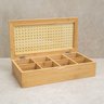 CAIXA DECORATIVA PALHA INDIANA E BAMBU 8 NICHOS - OIKOS - 4