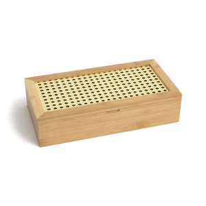 CAIXA DECORATIVA PALHA INDIANA E BAMBU 8 NICHOS - OIKOS