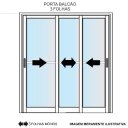 Ver imagem 3 de Porta de aluminio 03 folhas móveis maxx madeiro - 210x160