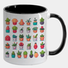 Caneca Branca com Interna Preta Y5 Plantinhas Rostinhos Fofo - 1