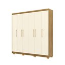 Ver imagem 6 de Guarda Roupa Casal Madesa 6 Portas Bater 6 Gavetas com Cabideiros Ajustáveis Mdf Nature/offwhite G98