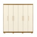Ver imagem 2 de Guarda Roupa Casal Madesa 6 Portas Bater 6 Gavetas com Cabideiros Ajustáveis Mdf Nature/offwhite G98