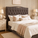 Ver imagem 1 de Cabeceira Cama Casal Queen Greta 160cm Estofada Corino Design Clássico