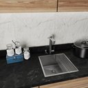 Ver imagem 5 de Kit Cuba 40x40 Aço Inox + Escorredor 42,5cm C/ Válvula