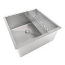 Ver imagem 1 de Kit Cuba 40x40 Aço Inox + Escorredor 42,5cm C/ Válvula