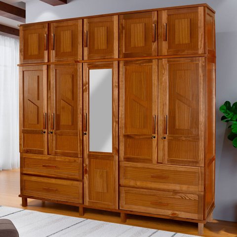Guarda-roupa Casal Campo Grande 10 Portas 4 Gavetas com Espelho Ypê - Rodmoveis