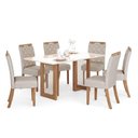 Ver imagem 2 de Conjunto de Sala de Jantar Yara 6 Lugares Tampo MDF Cadeiras Bella Suede Off White 160cm Móveis