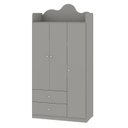 Ver imagem 3 de Guarda-roupa Infantil 3 Portas e 2 Gavetas 100% Mdf com Detalhe Orgânico em Formato de Nuvem