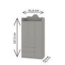Ver imagem 4 de Guarda-roupa Infantil 3 Portas e 2 Gavetas 100% Mdf com Detalhe Orgânico em Formato de Nuvem
