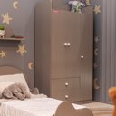 Ver imagem 7 de Guarda-roupa Infantil 3 Portas e 2 Gavetas 100% Mdf com Detalhe Orgânico em Formato de Nuvem