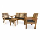 Ver imagem 2 de Conjunto Relax para Área Externa em Madeira Maciça 1 Sofá 2 Poltronas 1 Mesa Yescasa Marrom/Amadeirado
