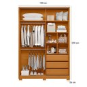 Ver imagem 2 de Guarda Roupa Solteiro Frizatto e Cômoda Fontana Cinamomo Off White - Móveis Albatroz
