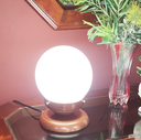 Ver imagem 3 de Abajur Bola de Cristal Cobre C/esfera 10x15 Branco Brilho