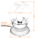 Ver imagem 2 de Abajur Bola de Cristal Cobre C/esfera 10x15 Branco Brilho