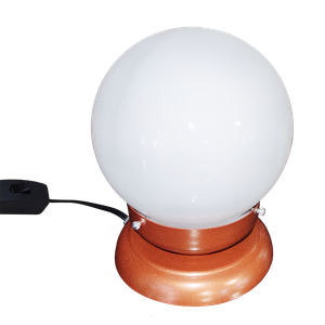 Abajur Bola de Cristal Cobre C/esfera 10x15 Branco Brilho