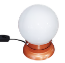 Ver imagem 1 de Abajur Bola de Cristal Cobre C/esfera 10x15 Branco Brilho