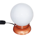 Ver imagem 1 de Abajur Bola de Cristal Cobre C/esfera 10x15 Branco Brilho