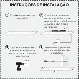 Kit 2 Prateleiras Porta Quadros 100 X 15cm Rosa Claro Suporte Invisível - 6